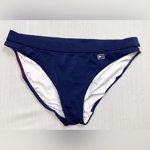 Tommy Hilfiger Womens Bikini Swim Bottoms Size Small Blue Red White - Picture 2 of 5